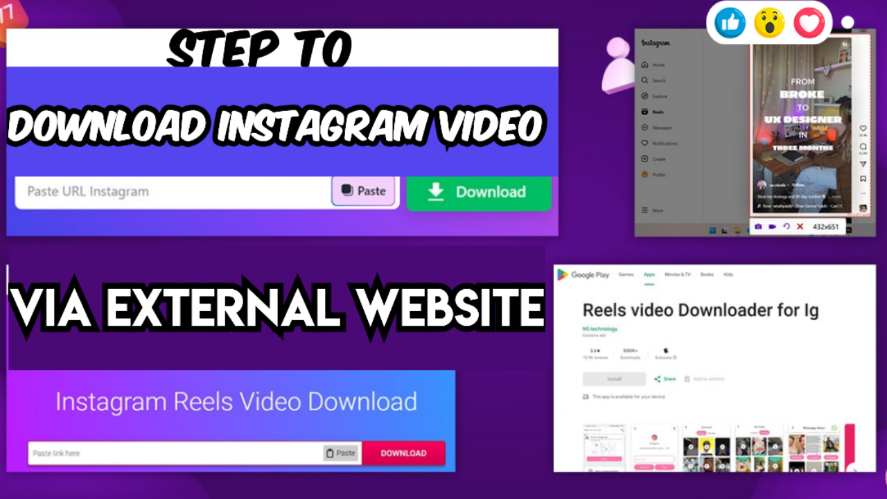 Download insta video via external website