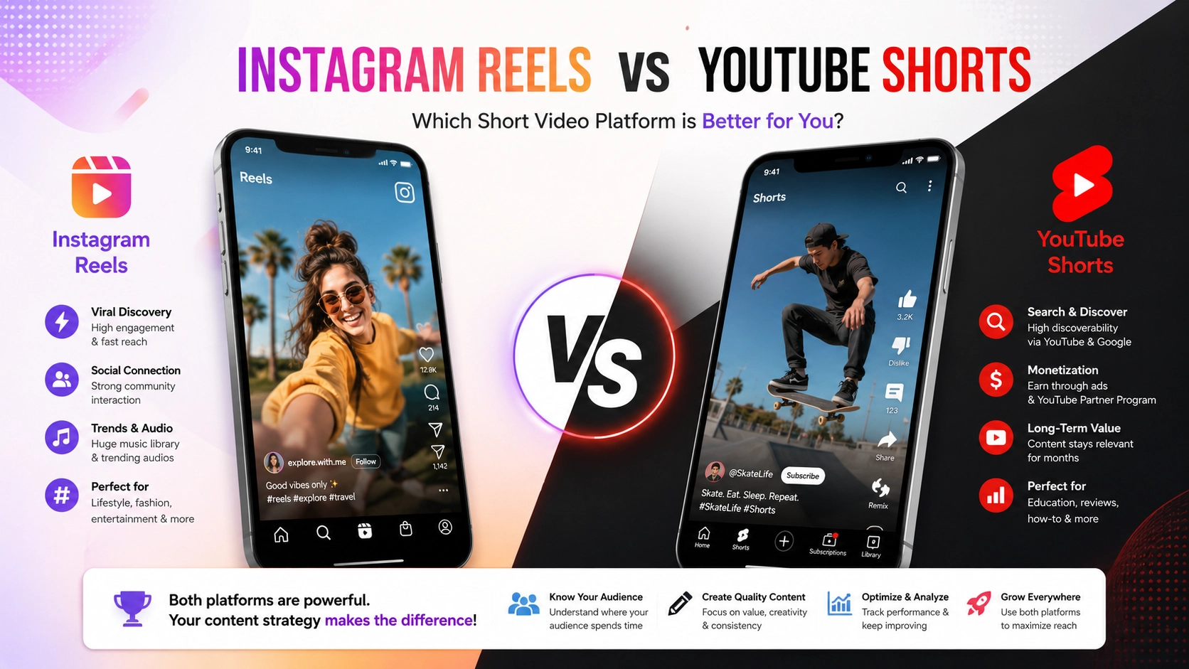 Instagram Reels vs YouTube Shorts Guide